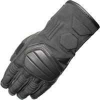 Black Duo Leather Motorcycle Gloves