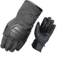 Black Duo Leather Motorcycle Gloves