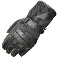 black airflow leather motorcycle gloves