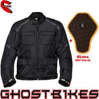 black venture motorcycle jacket and back protector insert