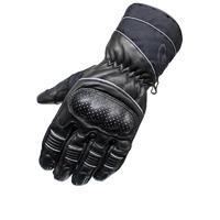 black vector leather motorcycle gloves