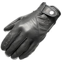 Black Static Leather Motorcycle Gloves