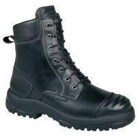Black size 9 safety combat boot WITH SIDE ZIP, DUAL DENSITY RUBBER SOLE