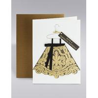 black gold skirt birthday card