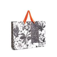 black white floral large gift bag