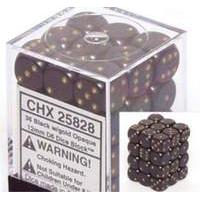 Black Opaque Dice 12mm D6 Set of 36