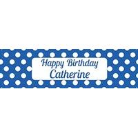 Blue Polka Personalised Party Banner