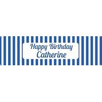 Blue Stripe Personalised Party Banner