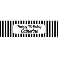 Black Stripe Personalised Party Banner