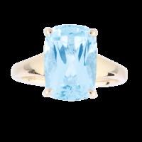 Blue Topaz Ring in 9 Carat Yellow Gold - Ring Size J