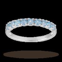 blue topaz eternity ring in 9 carat white gold ring size l