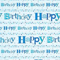 Blue Happy Birthday Gift Wrapping Paper