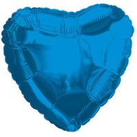 Blue Metallic Heart Foil Balloon