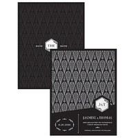 Black and Gold Opulence Save The Date Card