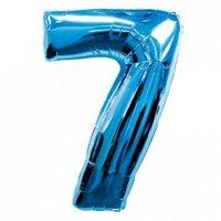 Blue Number 7 Supershape Foil Balloon