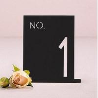 Black Acrylic Table Number - No. in Block Style