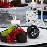 Black & White Glass Place Card Holders Pack