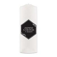 Black and Gold Opulence Unity Candle - White