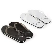 Black or White Just Married Flip Flops - Large For Her (White)