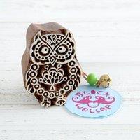 Blockwallah Stamp - Patterned Owl 368747