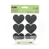 Blackboard Heart Stickers 12 Pack