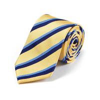 Blue Stripe on Yellow Woven Silk Tie