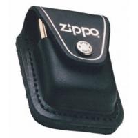 Black Leather Zippo Lighter Pouch With Loop
