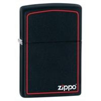 black matte zippo lighter with logo border