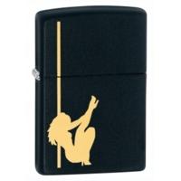 Black Matte Pole Girl Zippo Lighter