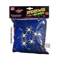 Black Spider Web With5 Gid Spiders 100g Accessory For Halloween Fancy Dress