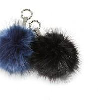 Black Jewelled Pompom Keyring