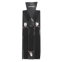 Black Solid Nylon Suspender