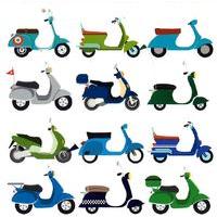 Blue and green scooter blank card