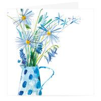 Blue Jug Floral Card