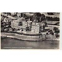 Black and white postcard of Hardman\'s Livermead cliff hotel, Torquay.