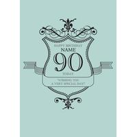 blue special day 90th birthday card