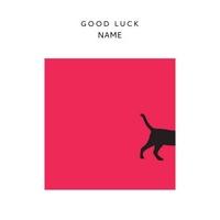 black cat - personalised good luck card