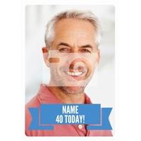 Blue 40 Today | Photo 40th Birthday Card