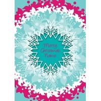 blue pattern christmas card