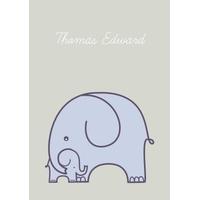 blue baby elephant new baby card mb1014