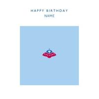 blue birthday personalised birthday card
