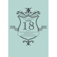 blue special day 18th birthday card