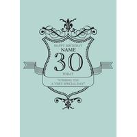 blue special day 30th birthday card