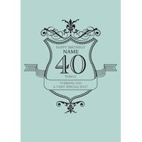 blue special day 40th birthday card