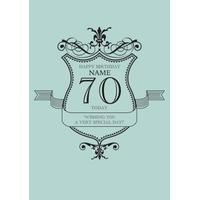 blue special day 70th birthday card