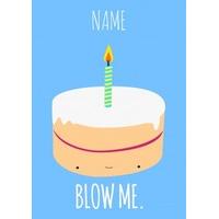 blow me personalised birthday card ja1075