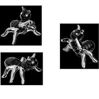 Black Ceramic Ants Set of 3