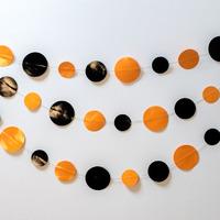 Black and Orange Dots Garland