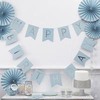 Blue Pastel Perfection Happy Birthday Party Bunting