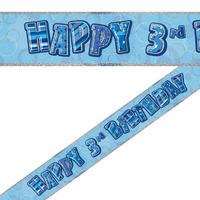 Blue 3rd Birthday Foil Banner